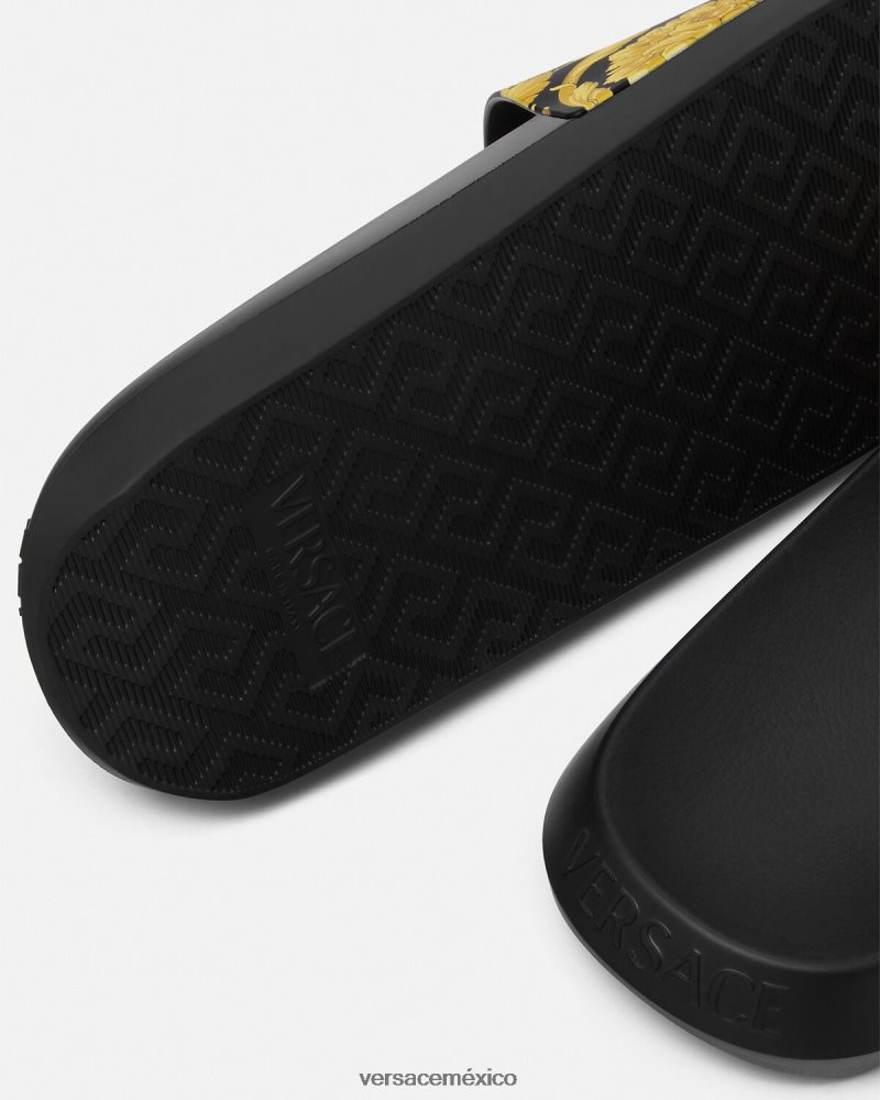 Versace deslizadores barrocos imprimir zapato hombres 84626J1594
