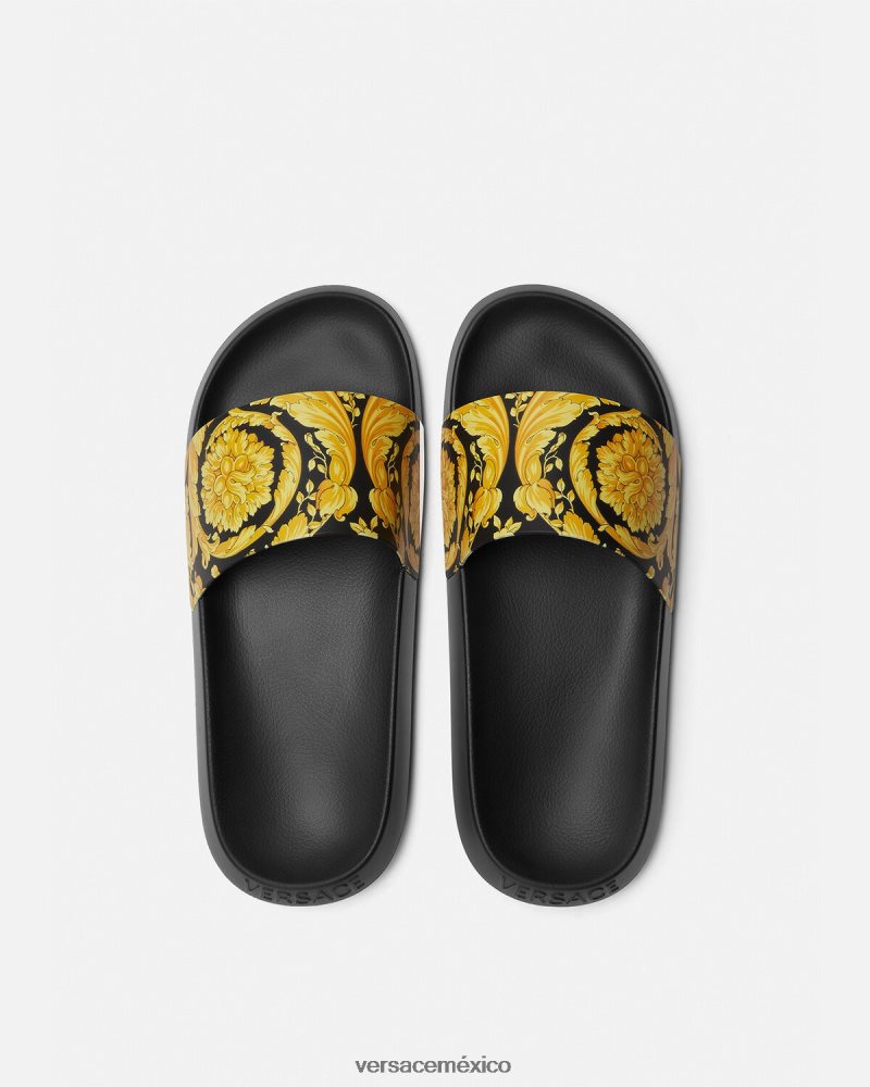 Versace deslizadores barrocos imprimir zapato hombres 84626J1594