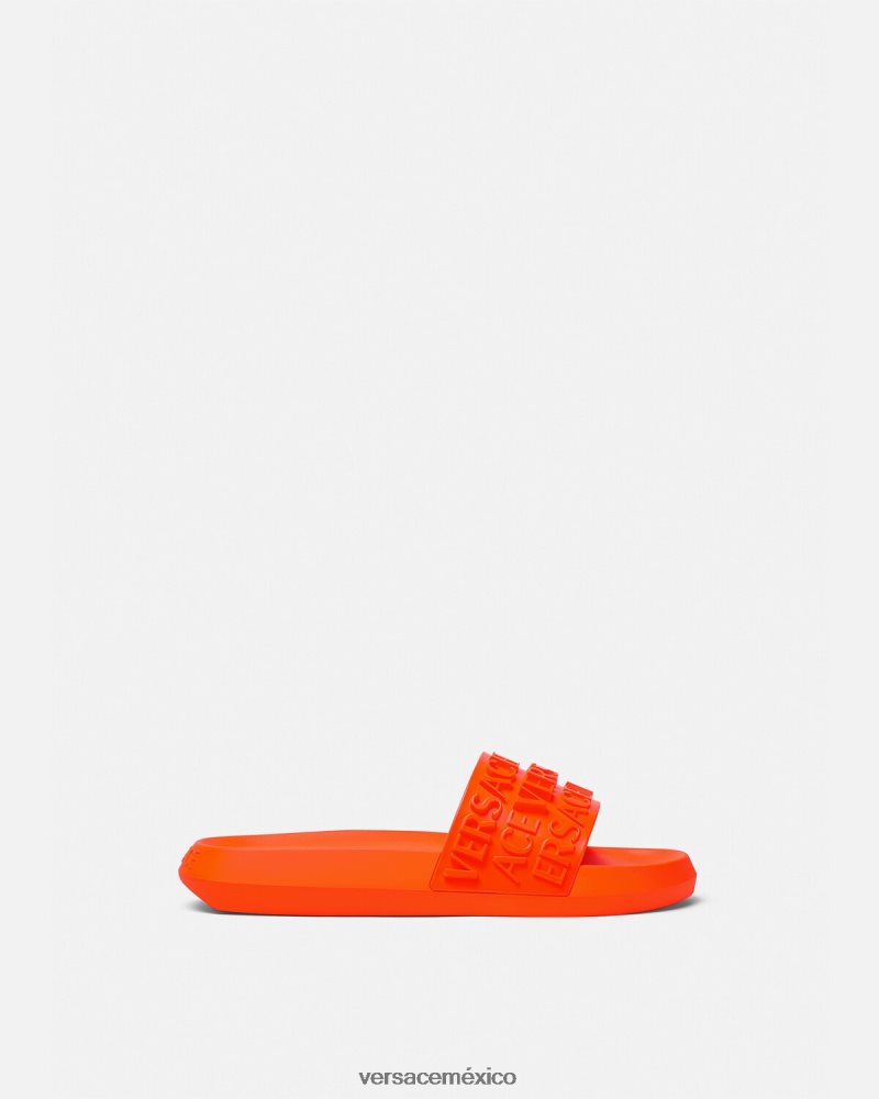 Versace deslizadores integrales naranja zapato hombres 84626J1598