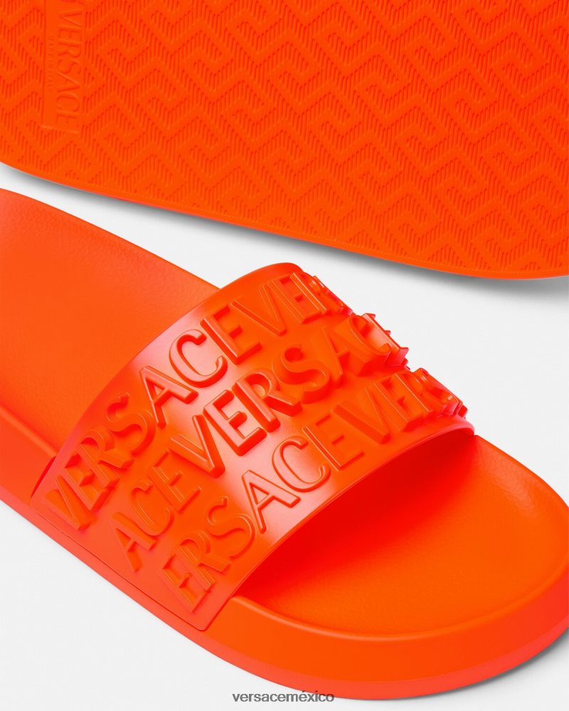 Versace deslizadores integrales naranja zapato hombres 84626J1598