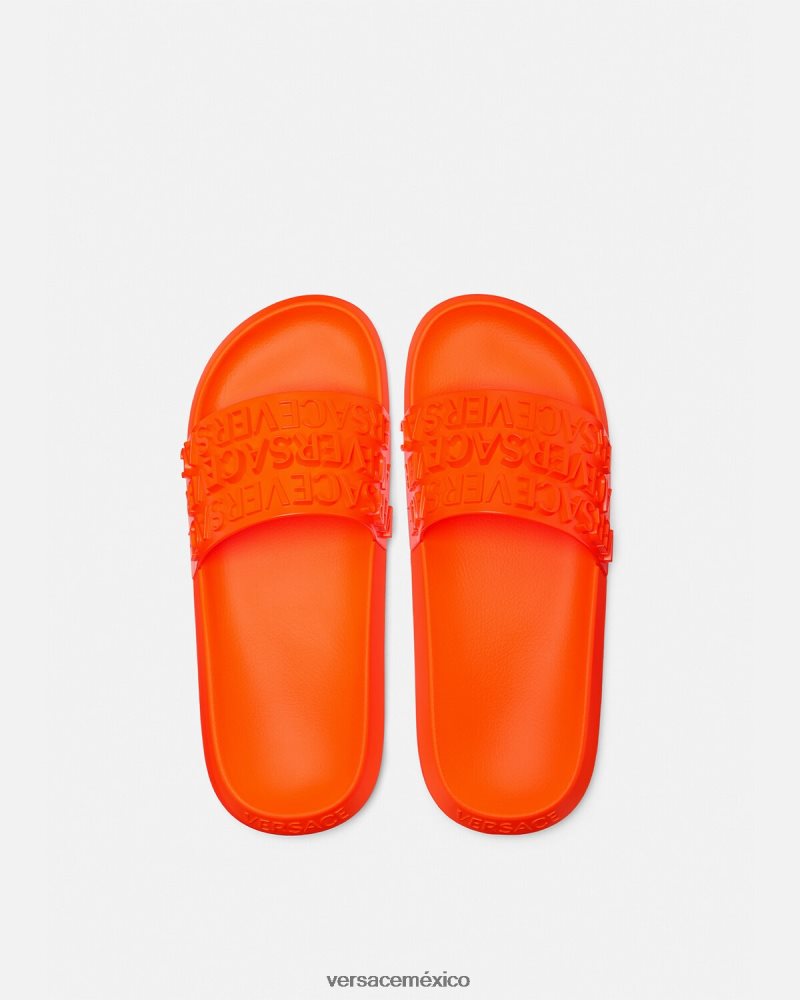Versace deslizadores integrales naranja zapato hombres 84626J1598