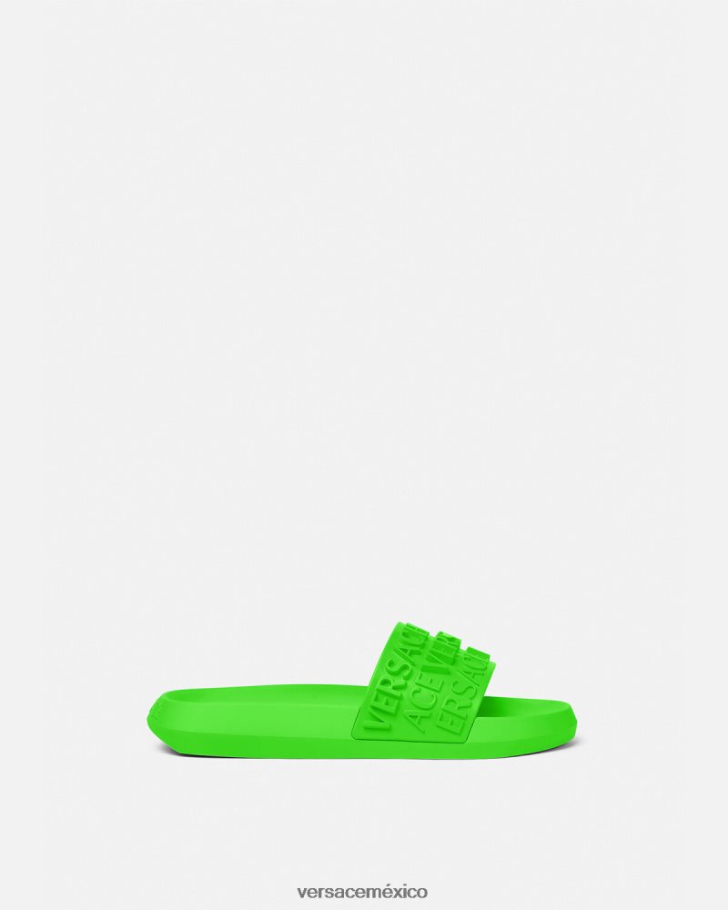 Versace deslizadores integrales verde zapato hombres 84626J1597