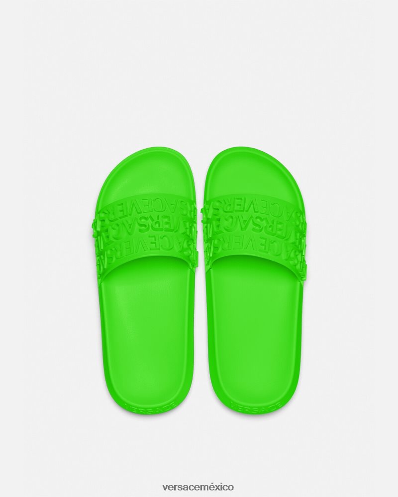 Versace deslizadores integrales verde zapato hombres 84626J1597