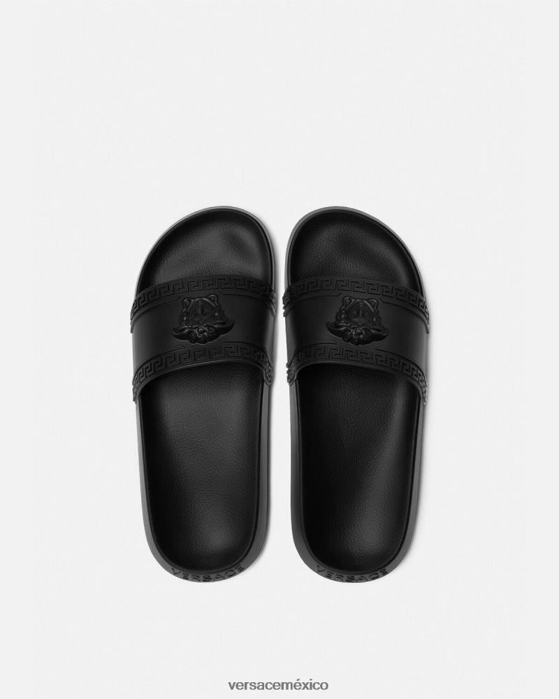 Versace deslizadores palazzo negro zapato hombres 84626J1592