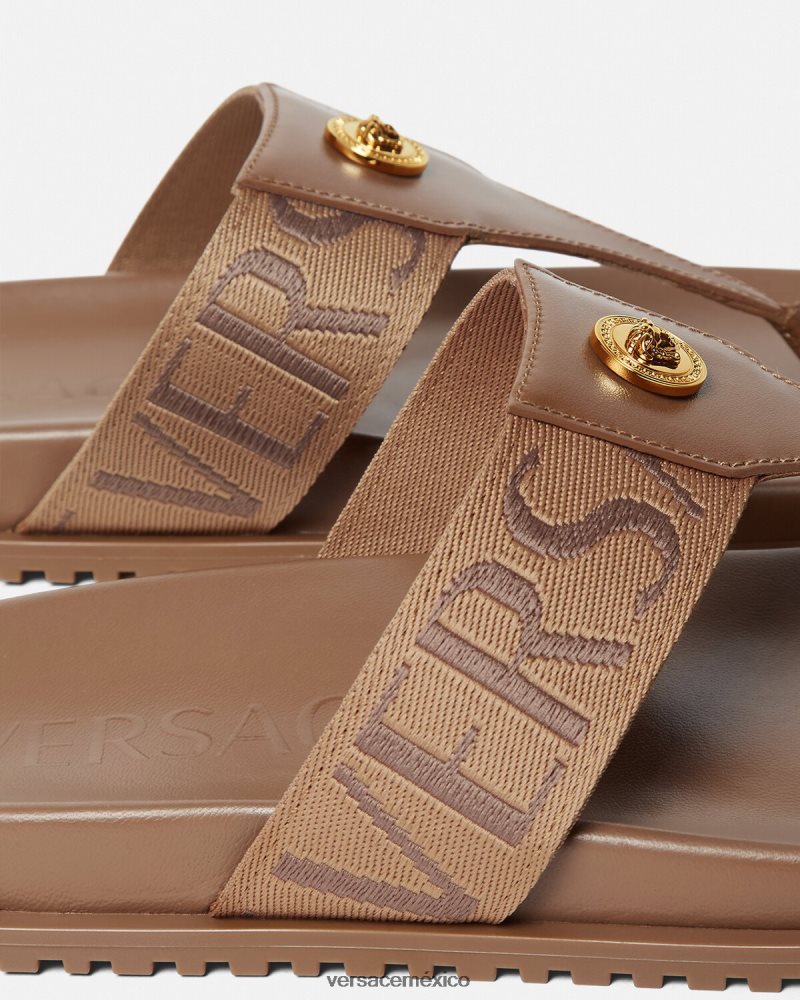 Versace sandalias por toda la prenda marrón zapato hombres 84626J1583