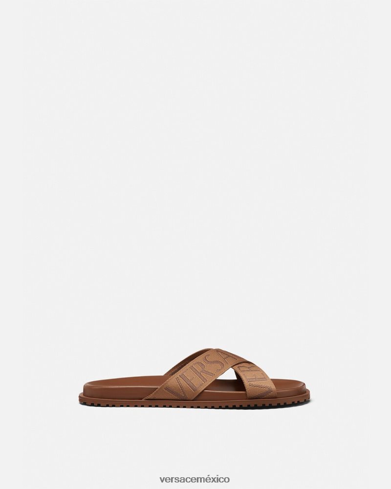 Versace sandalias por toda la prenda marrón zapato hombres 84626J1584