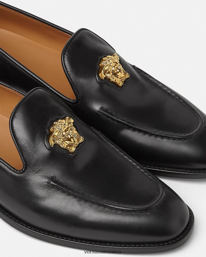 Versace zapatillas de medusa negro zapato hombres 84626J1569