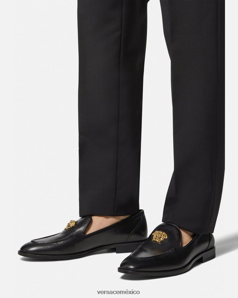 Versace zapatillas de medusa negro zapato hombres 84626J1569