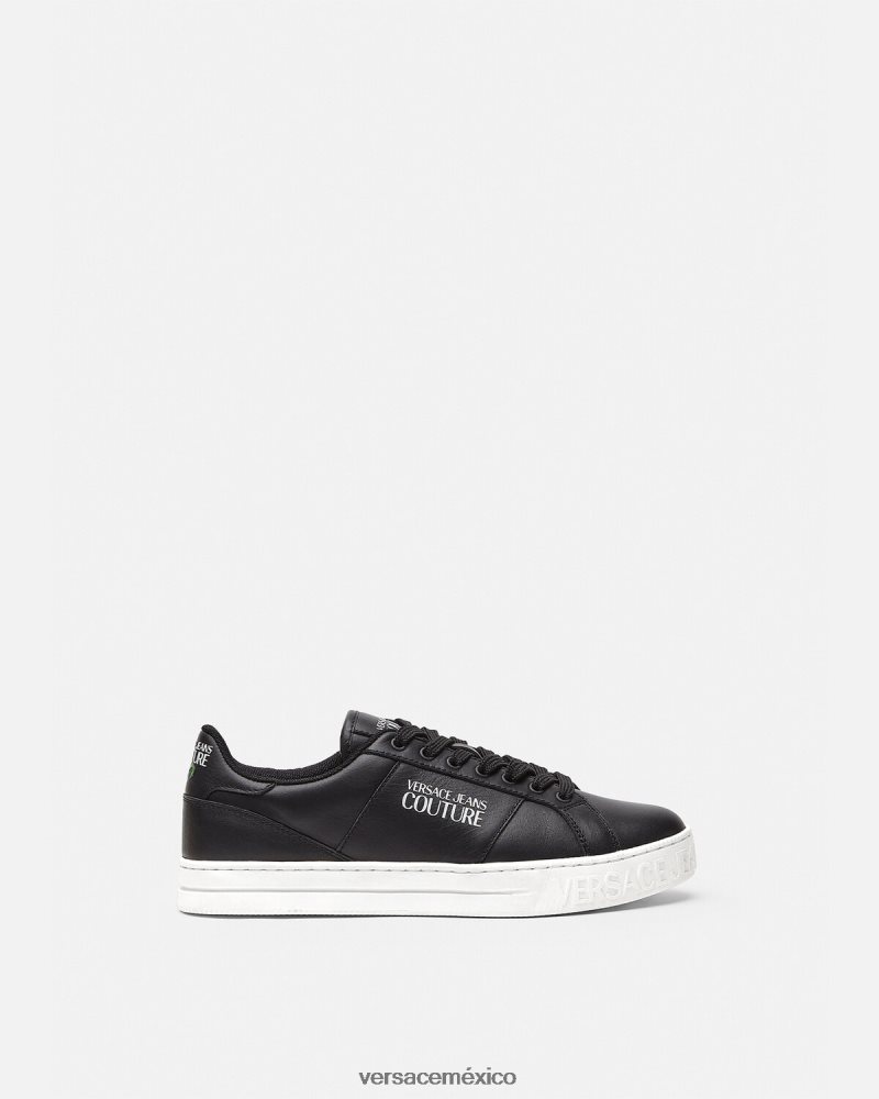 Versace tenis Court 88 con logo negro zapato hombres 84626J2470