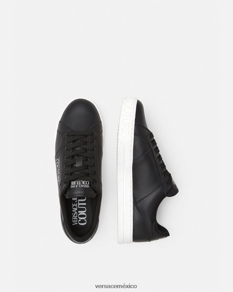 Versace tenis Court 88 con logo negro zapato hombres 84626J2470