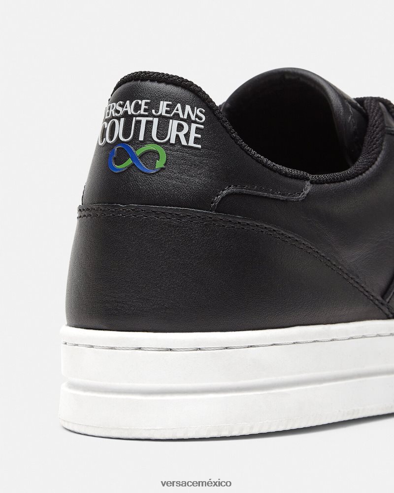 Versace tenis Court 88 con logo negro zapato hombres 84626J2470