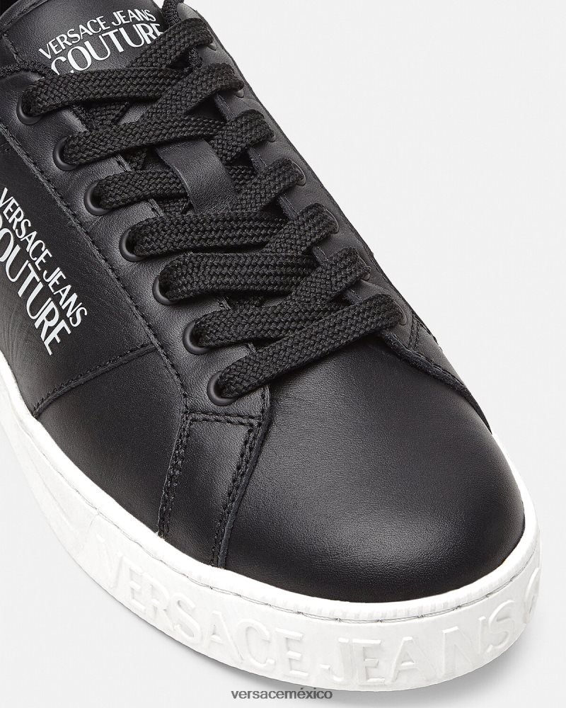 Versace tenis Court 88 con logo negro zapato hombres 84626J2470