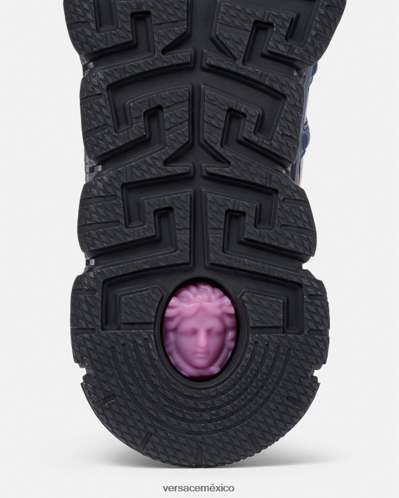 Versace tenis barocco 660 trigreca azul zapato hombres 84626J1542