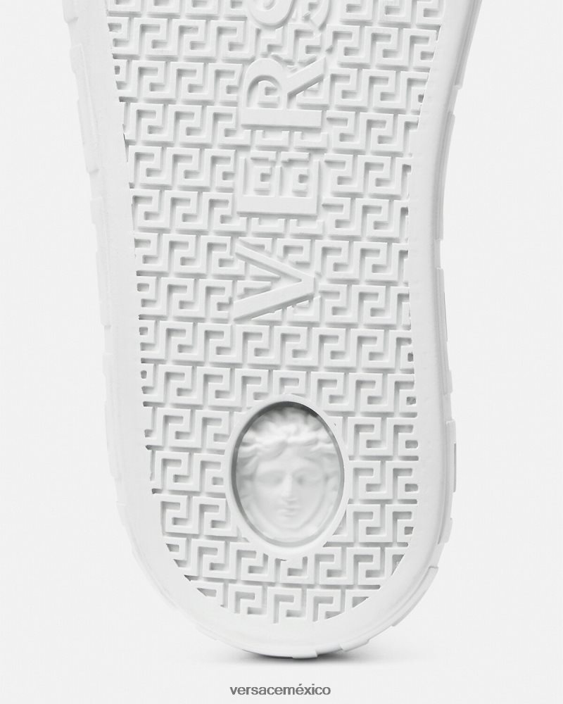 Versace zapatillas con grecas azul blanco zapato hombres 84626J1558