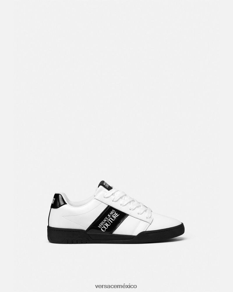 Versace zapatillas con logo brooklyn blanco zapato hombres 84626J2453