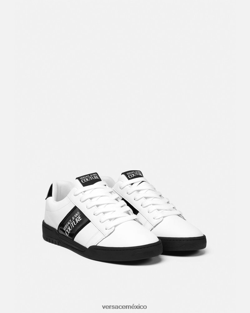Versace zapatillas con logo brooklyn blanco zapato hombres 84626J2453