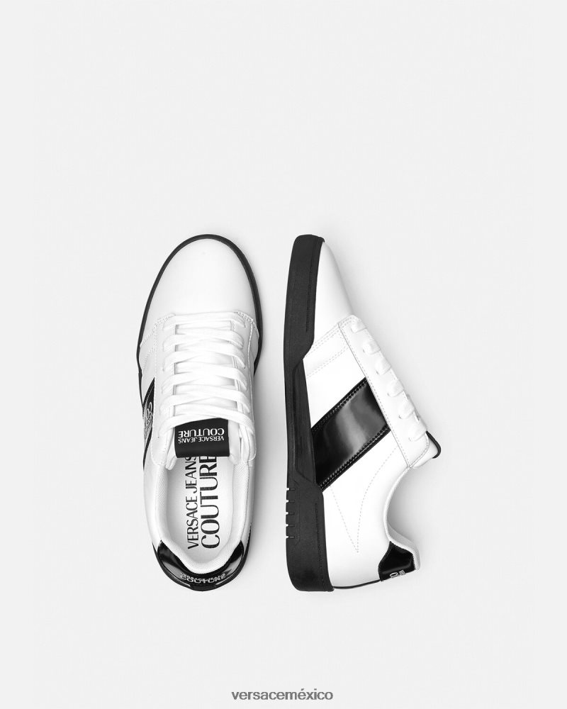 Versace zapatillas con logo brooklyn blanco zapato hombres 84626J2453