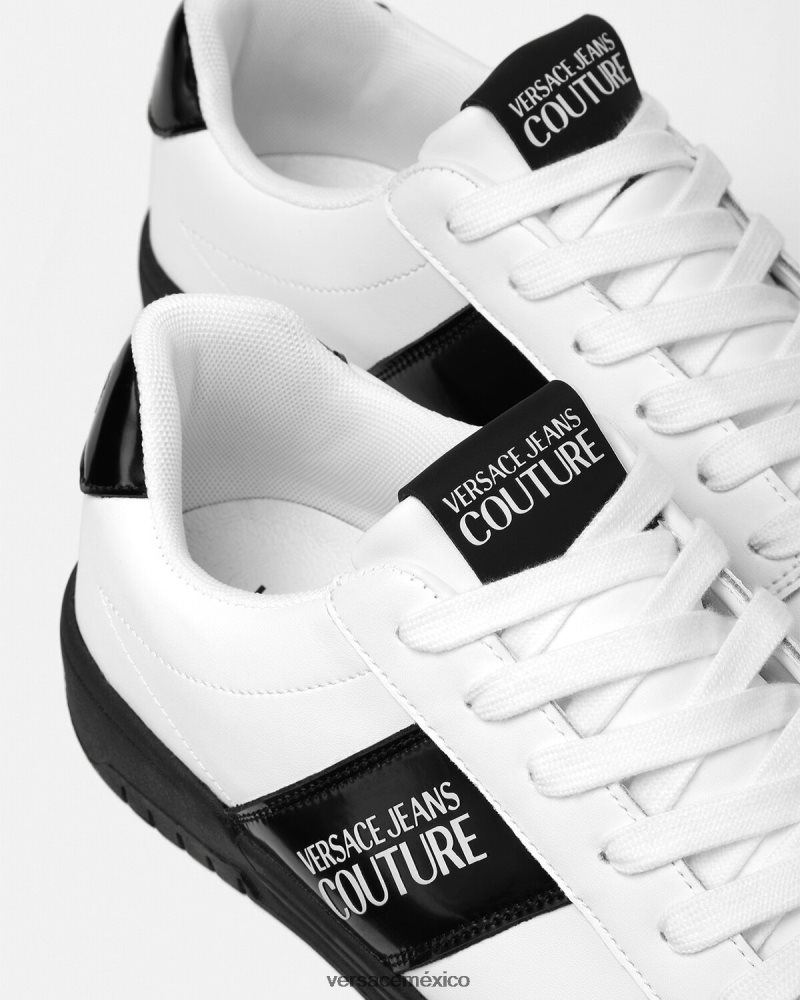 Versace zapatillas con logo brooklyn blanco zapato hombres 84626J2453