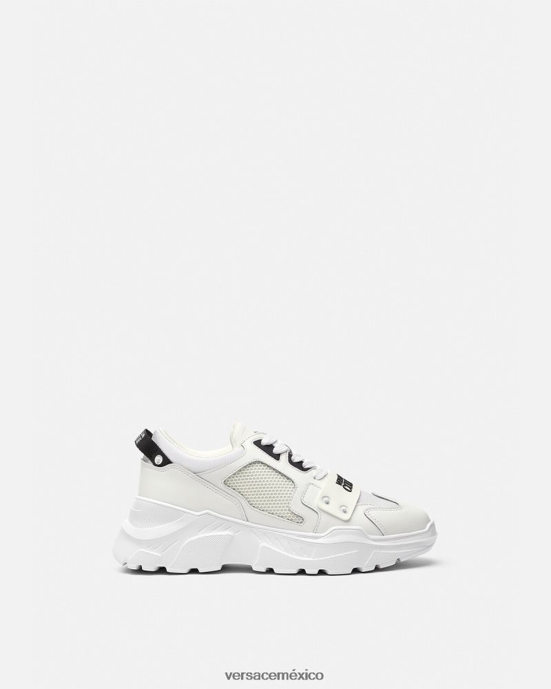 Versace zapatillas con logo speedtrack blanco zapato hombres 84626J2449