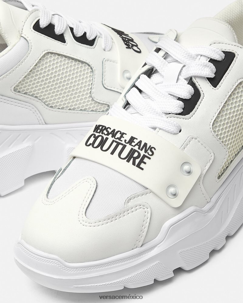 Versace zapatillas con logo speedtrack blanco zapato hombres 84626J2449