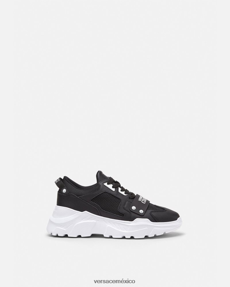 Versace zapatillas con logo speedtrack negro zapato hombres 84626J2450