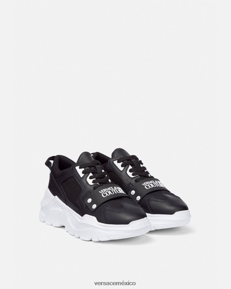 Versace zapatillas con logo speedtrack negro zapato hombres 84626J2450