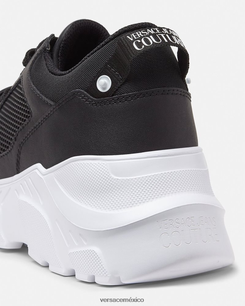 Versace zapatillas con logo speedtrack negro zapato hombres 84626J2450