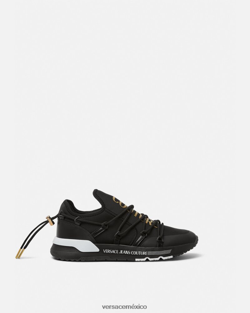 Versace zapatillas dinámicas oro negro zapato hombres 84626J2446