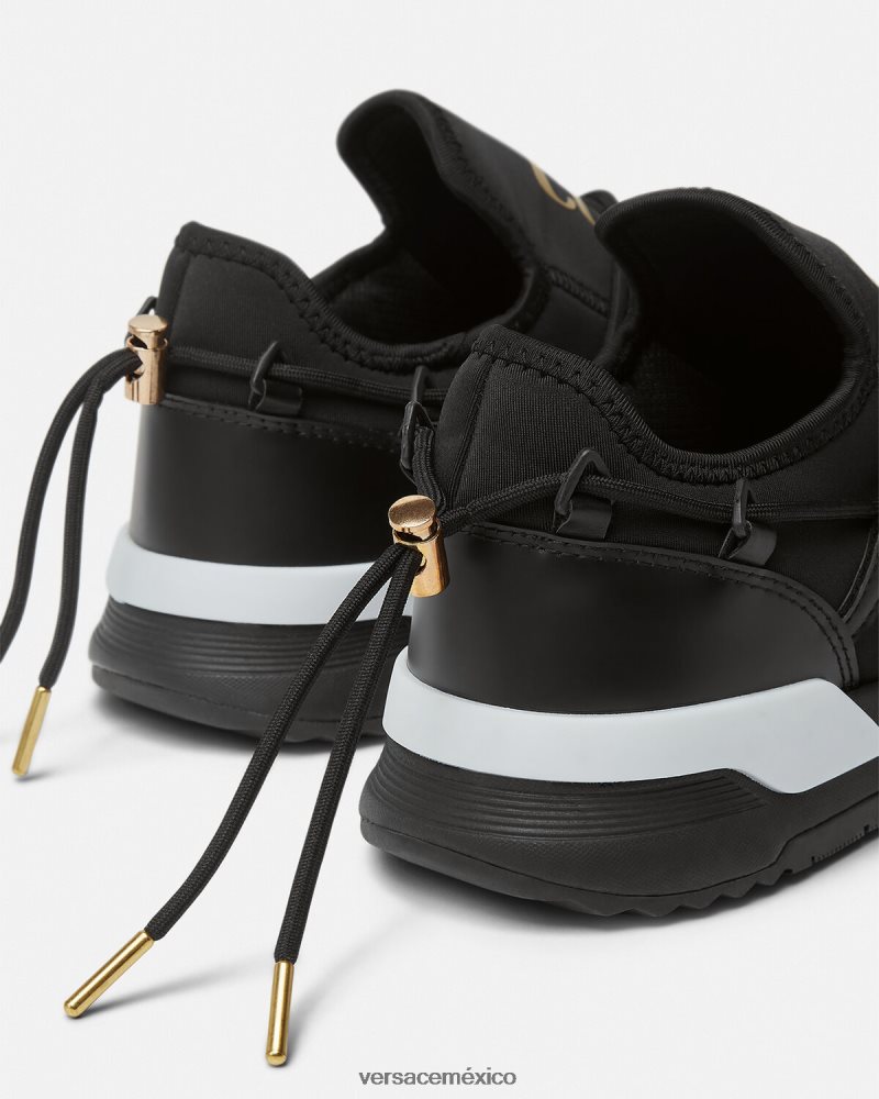 Versace zapatillas dinámicas oro negro zapato hombres 84626J2446