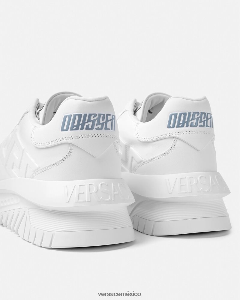 Versace zapatillas greca odissea blanco zapato hombres 84626J1518