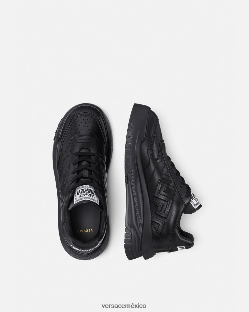 Versace zapatillas greca odissea negro zapato hombres 84626J1517