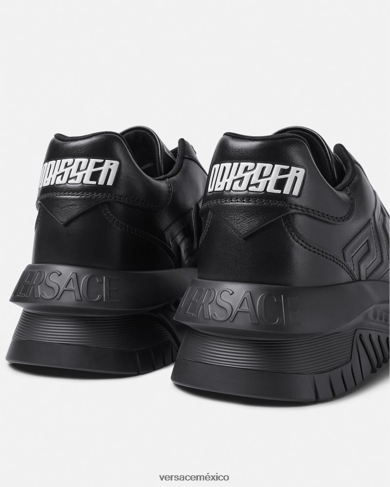 Versace zapatillas greca odissea negro zapato hombres 84626J1517