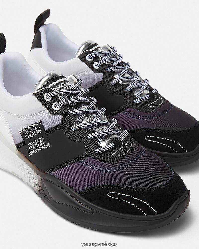 Versace zapatillas levon negro y estampado zapato hombres 84626J2455