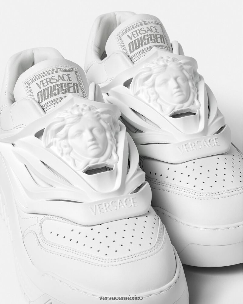 Versace zapatillas odissea blanco zapato hombres 84626J1520
