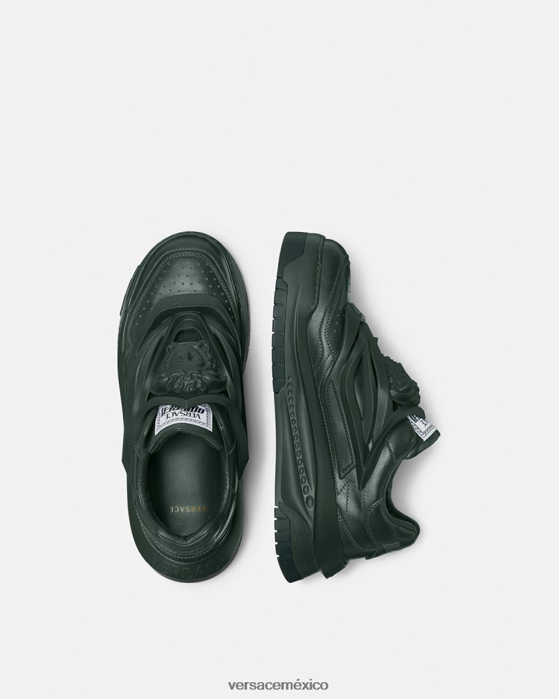 Versace zapatillas odissea caqui zapato hombres 84626J1526