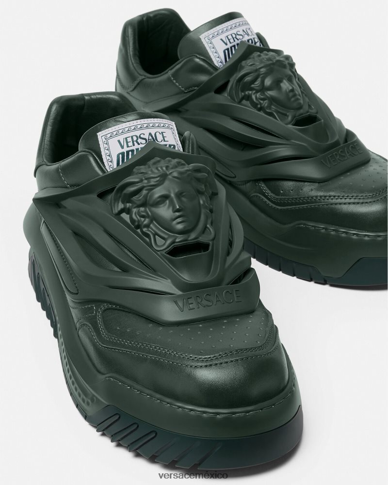 Versace zapatillas odissea caqui zapato hombres 84626J1526