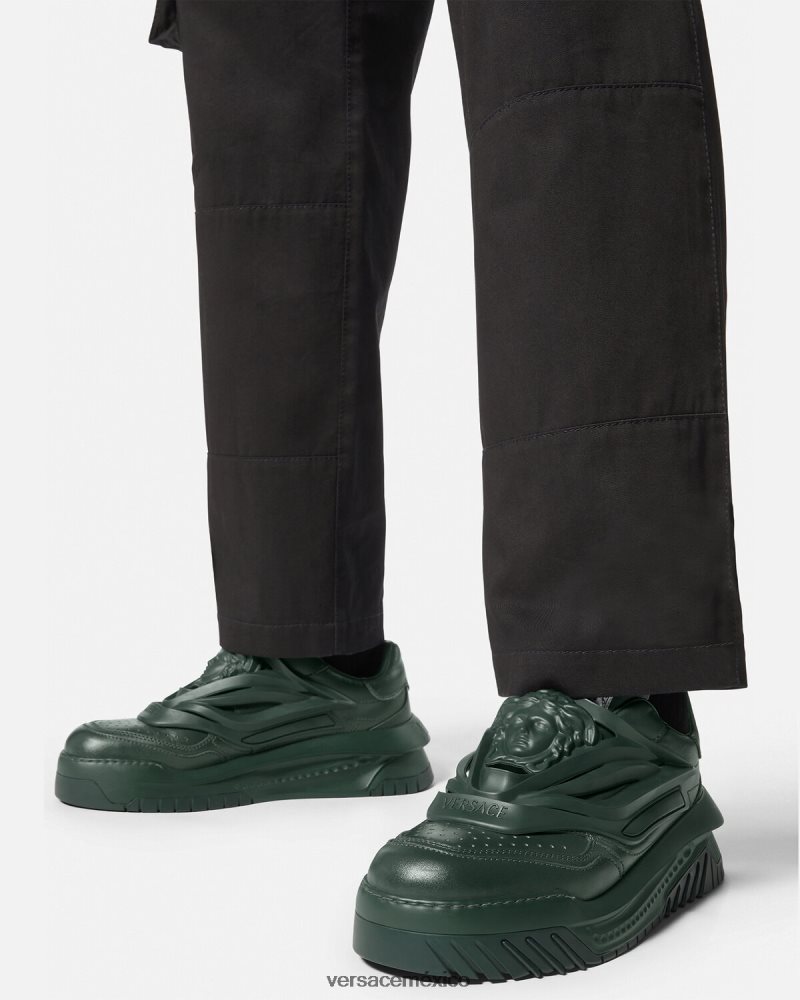 Versace zapatillas odissea caqui zapato hombres 84626J1526