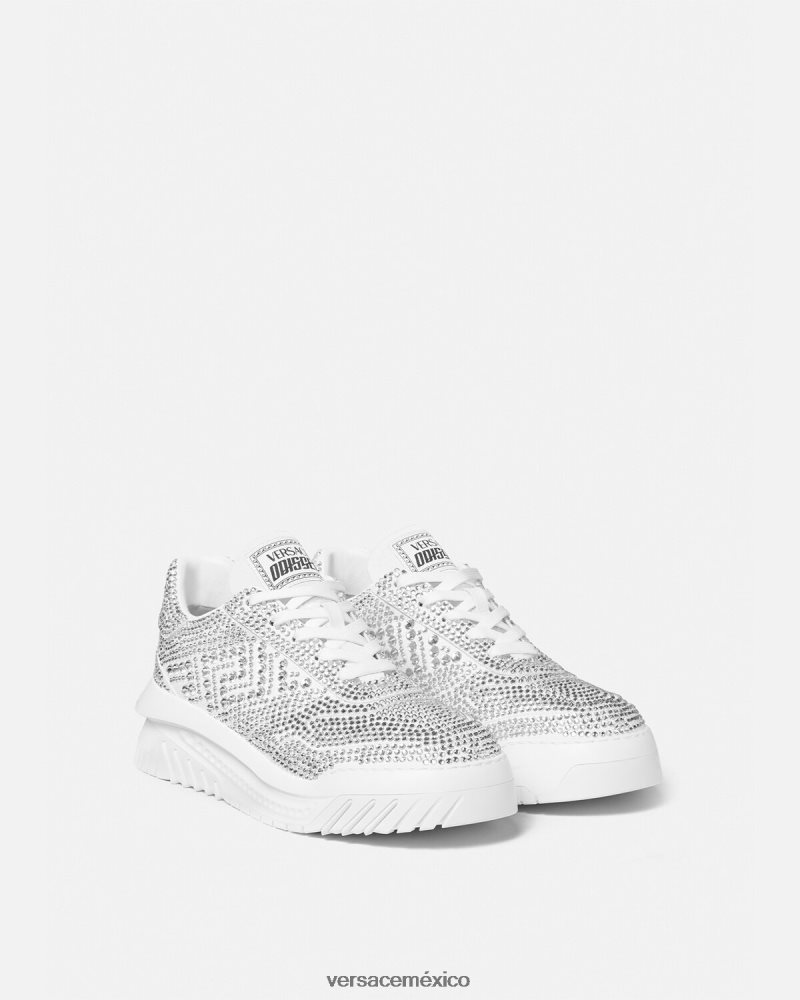 Versace zapatillas odissea con cristales blanco zapato hombres 84626J1534