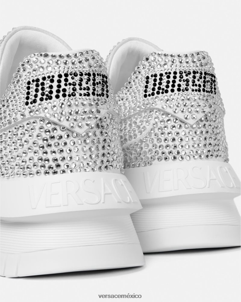Versace zapatillas odissea con cristales blanco zapato hombres 84626J1534