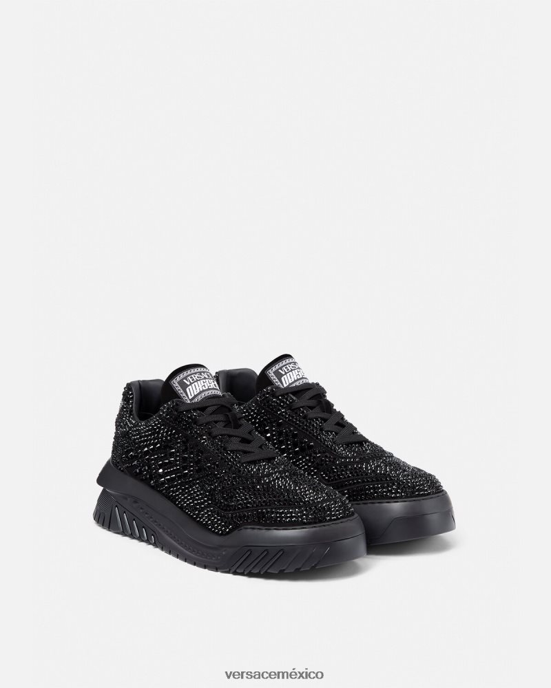 Versace zapatillas odissea con cristales negro zapato hombres 84626J1535