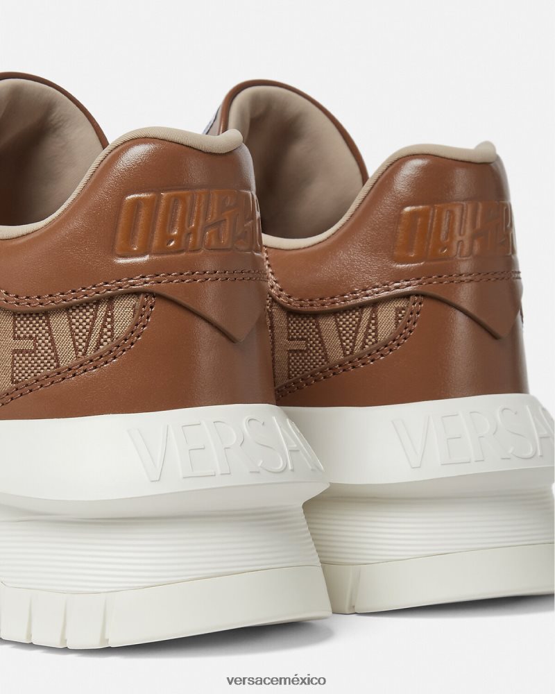 Versace zapatillas odissea integrales marrón zapato hombres 84626J1513
