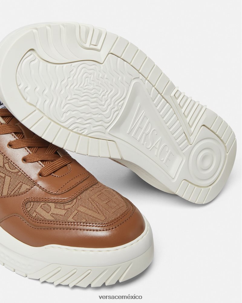 Versace zapatillas odissea integrales marrón zapato hombres 84626J1513