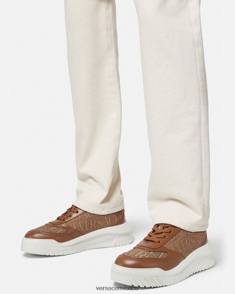 Versace zapatillas odissea integrales marrón zapato hombres 84626J1513