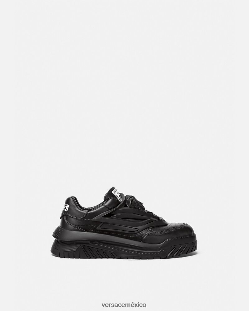 Versace zapatillas odissea negro zapato hombres 84626J1519