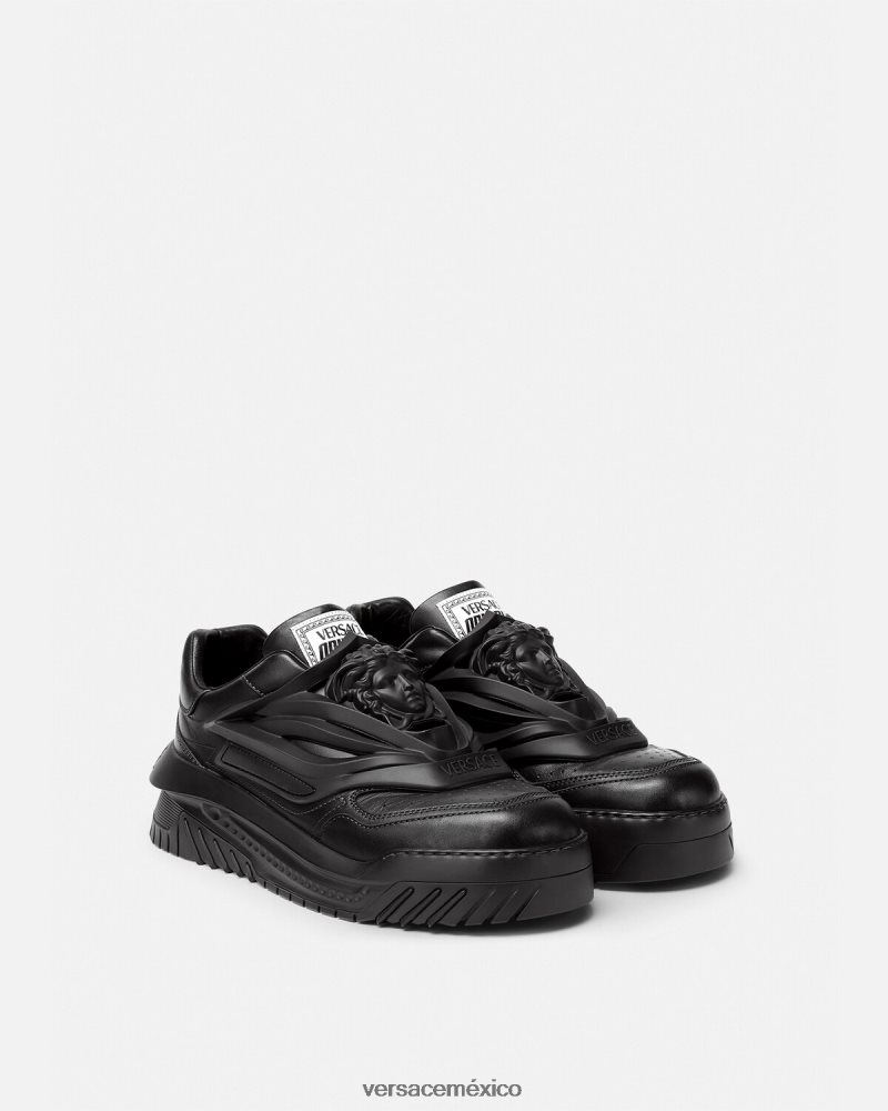 Versace zapatillas odissea negro zapato hombres 84626J1519