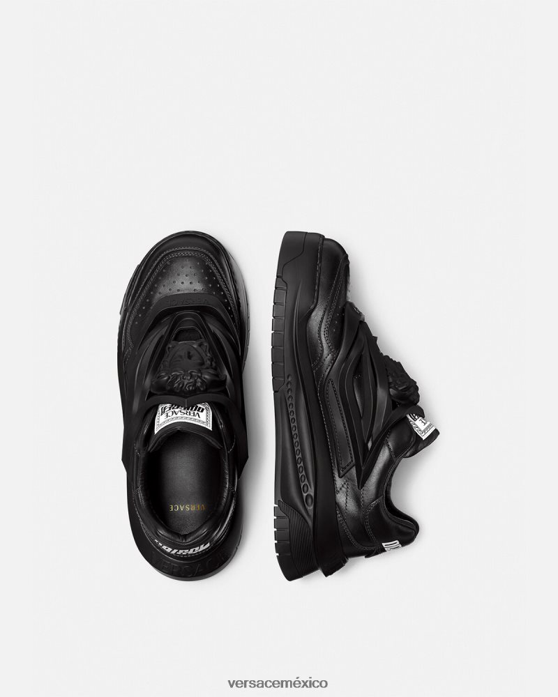 Versace zapatillas odissea negro zapato hombres 84626J1519