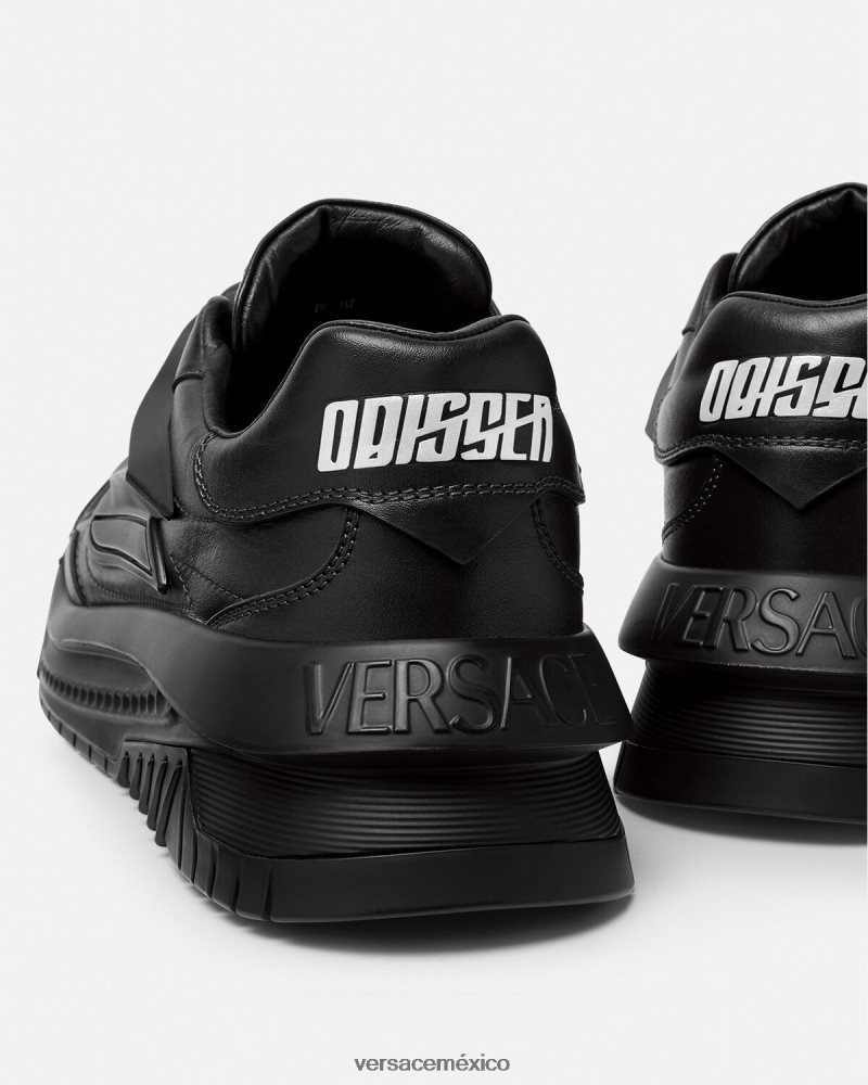 Versace zapatillas odissea negro zapato hombres 84626J1519