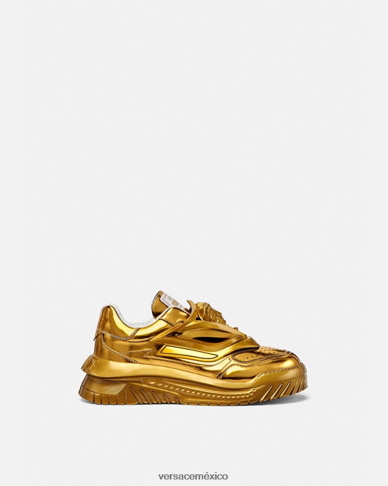 Versace zapatillas odissea oro zapato hombres 84626J1521