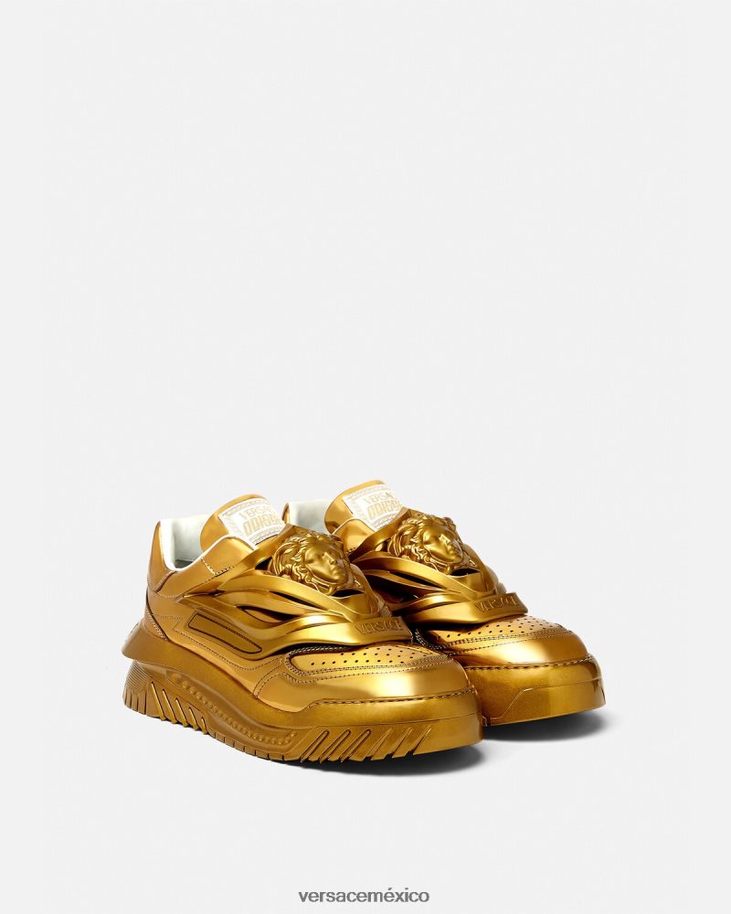 Versace zapatillas odissea oro zapato hombres 84626J1521