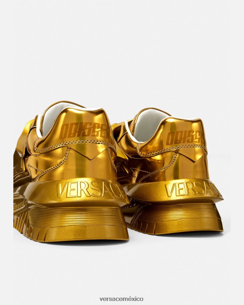 Versace zapatillas odissea oro zapato hombres 84626J1521